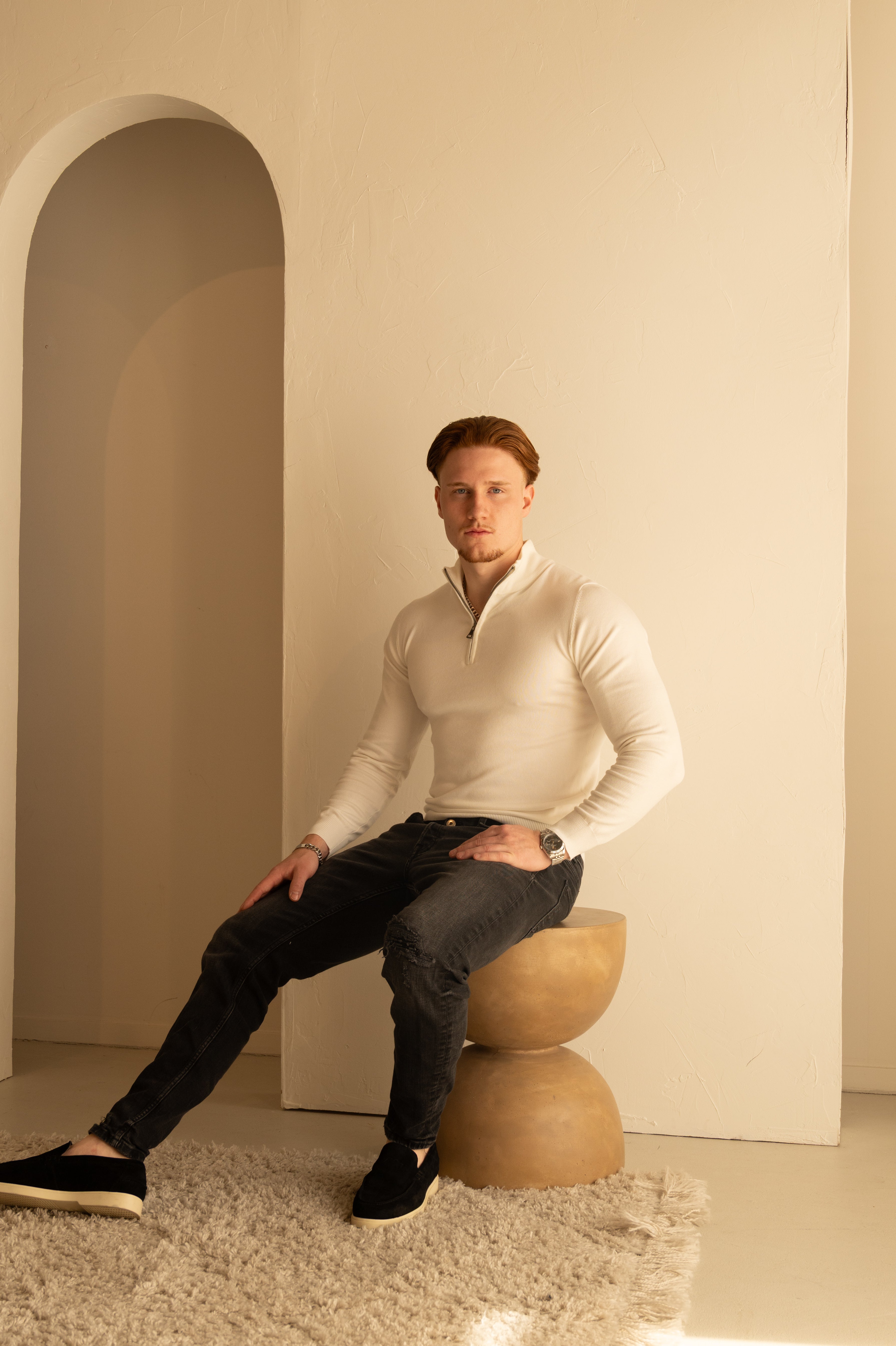 Monaco Half-Zip - White